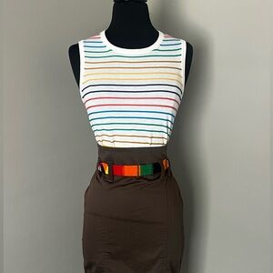 NWT Brook Brothers Multicolor Stripe Knit Shell Sz XS